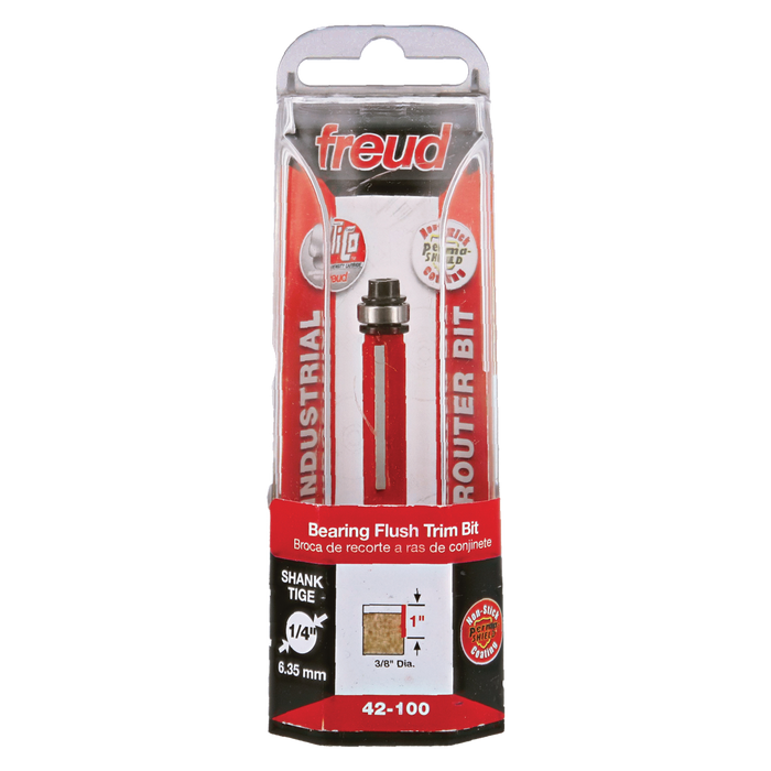 Freud 42-100 3/8" (Dia.) Bearing Flush Trim Bit - Package image