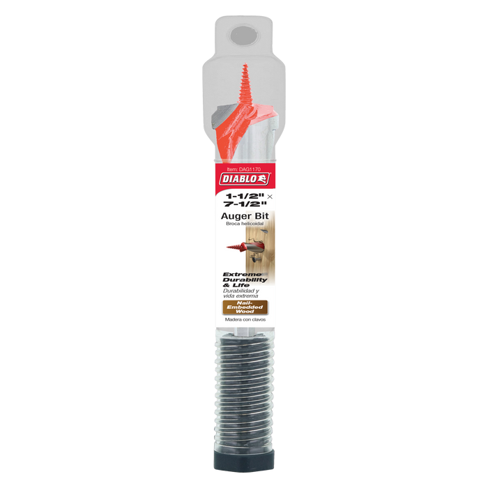 Diablo DAG1170 1-1/2" x 7-1/2" Auger Bit for Wood & Nail-Embedded Wood - Package image