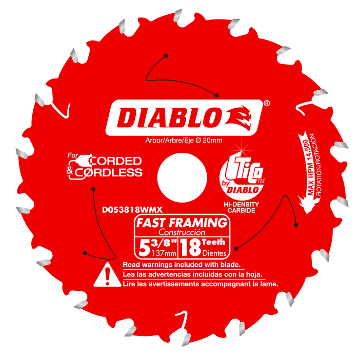 Diablo D053818WMX 5-3/8" x 18-Teeth Fast Framing Saw Blade for Wood - Main image