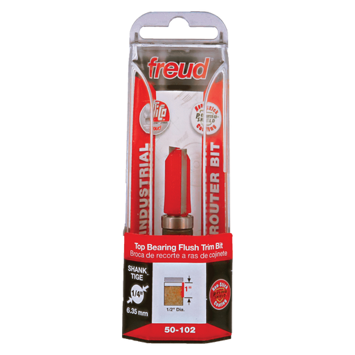 Freud 50-102 1/2" (Dia.) Top Bearing Flush Trim Bit - Package image
