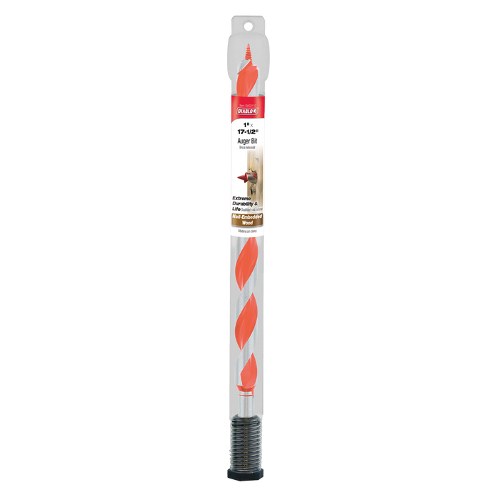 Diablo DAG3110 1" x 17-1/2" Auger Bit for Wood & Nail-Embedded Wood - Package image