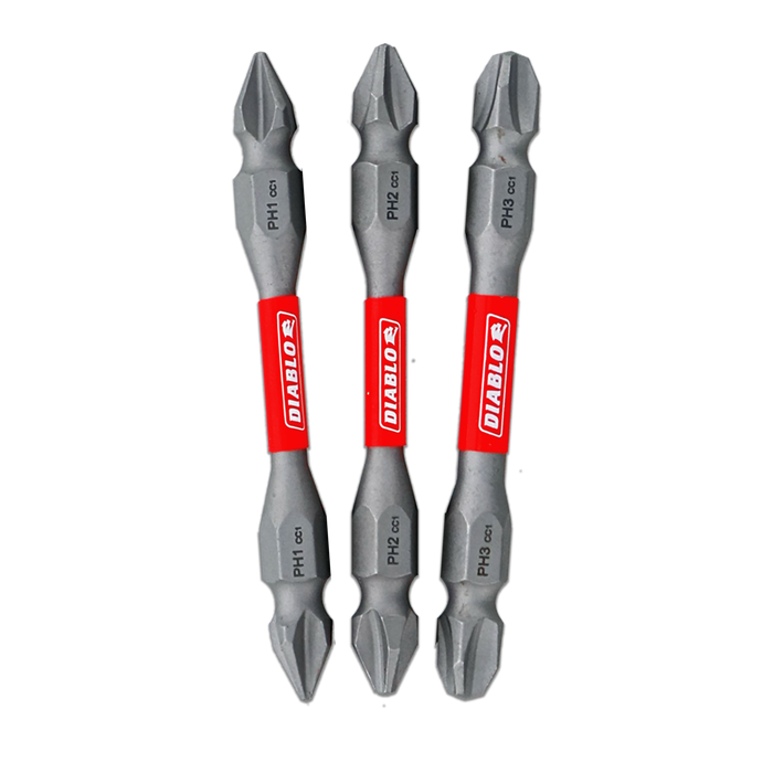 Diablo DDEPHV25-S3 3-Piece 2-1/2" Double-Ended Phillips Drive Bit Set - Main image