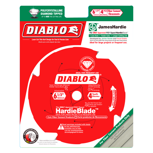 Diablo D0604DHA 6-1/2" x 4 Tooth Fiber Cement HardieBlade™ - Package image