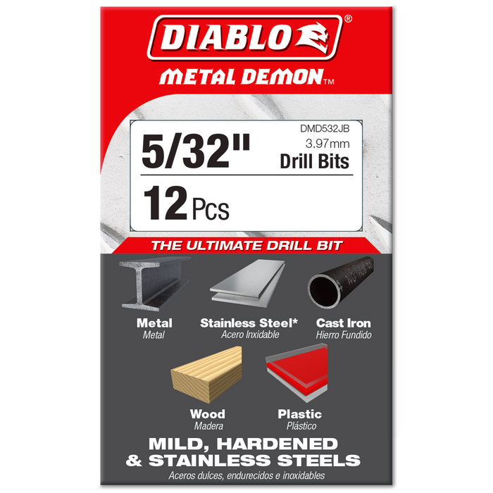 Diablo DMD532JB 5/32" Metal Demon™ Drill Bit for Mild, Hardened and Stainless Steels - Package image