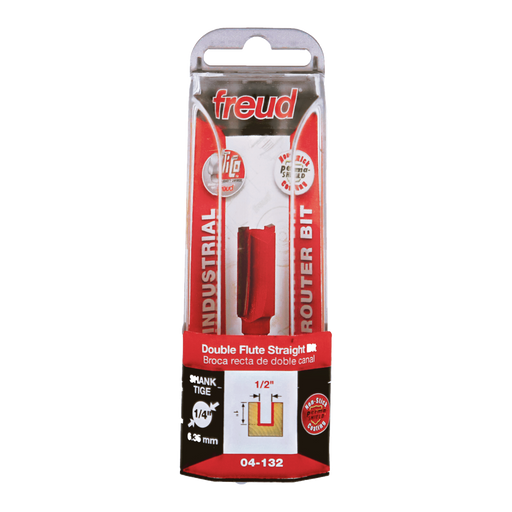 Freud 04-132 1/2" (Dia.) Double Flute Straight Bit - Package image