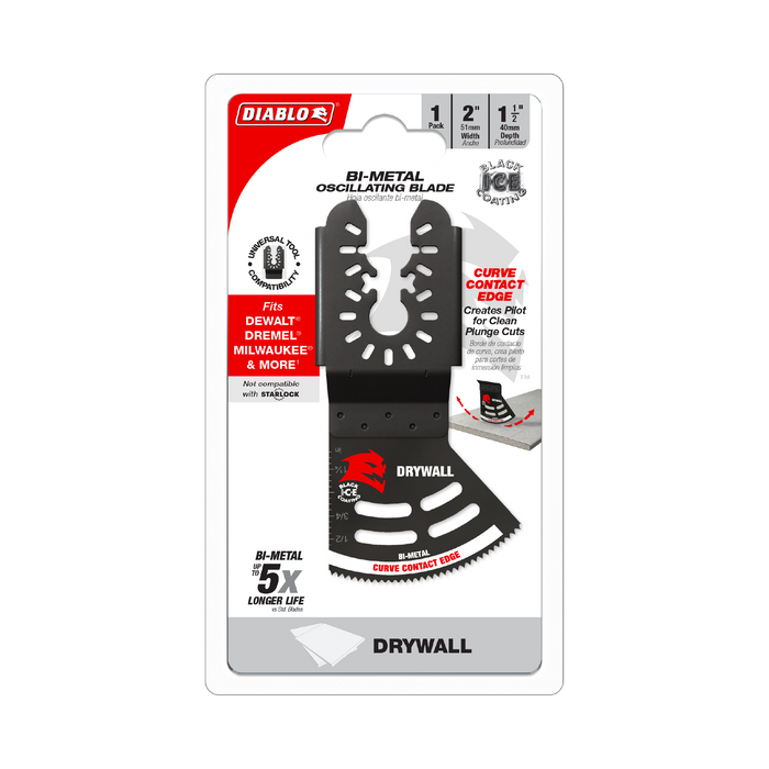 Diablo DOU200RBD 2" Universal Fit Bi-Metal Oscillating Blade for Drywall - Package image