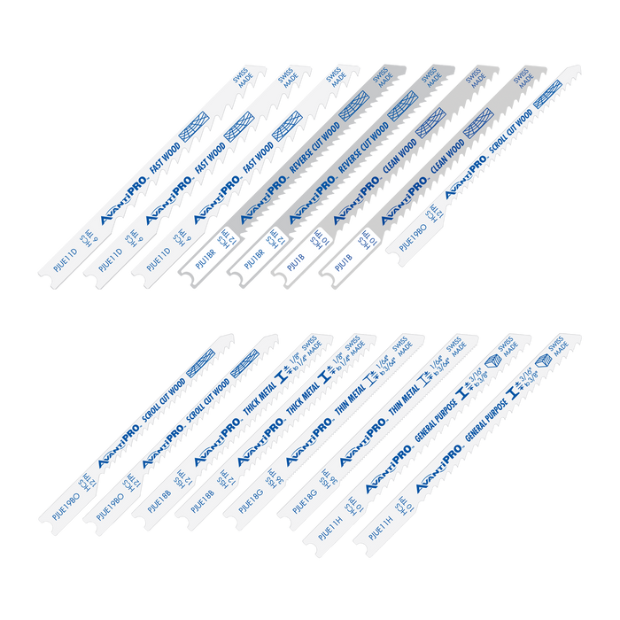AvantiPRO PJU16BC AvantiPRO U-Shank Jig Saw Blade Set for Wood & Metal (16-pieces) - Main image