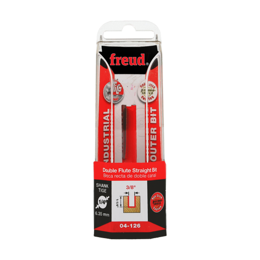 Freud 04-126 3/8" (Dia.) Double Flute Straight Bit - Package image