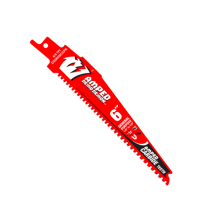 Diablo DS0609CGPA 6" 6/9TPI AMPED™ Demo Demon™ Carbide Teeth Reciprocating Saw Blade for General Purpose Cuts - Main image
