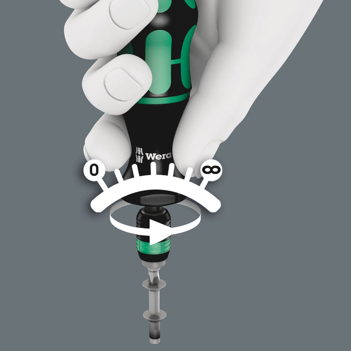 Wera Series 7400 Kraftform torque screwdrivers with a customised factory pre-set measurement value, handle size 105 mm, 7461 x 1.2-3.0 Nm 05074716010, view 5