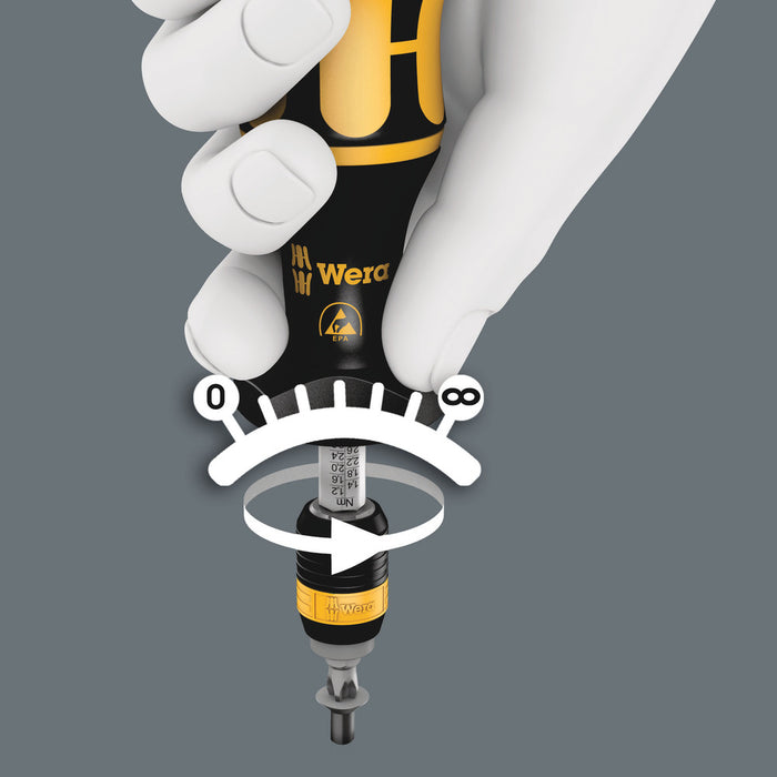 Wera Series 7400 ESD Kraftform adjustable torque screwdrivers (2.5-29.0 in.lbs.) with Rapidaptor quick-release chuck, 7446 ESD x 11-29 in. lbs. 05074734001, view 9