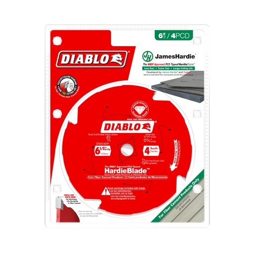 Diablo D0604DH 6-1/2" x 4-Teeth HardieBlade™ Saw Blade for Fiber Cement - Package image