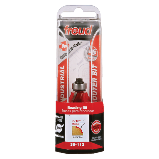 Freud 36-112 5/16" Quadra-Cut Radius Beading Bit - Package image