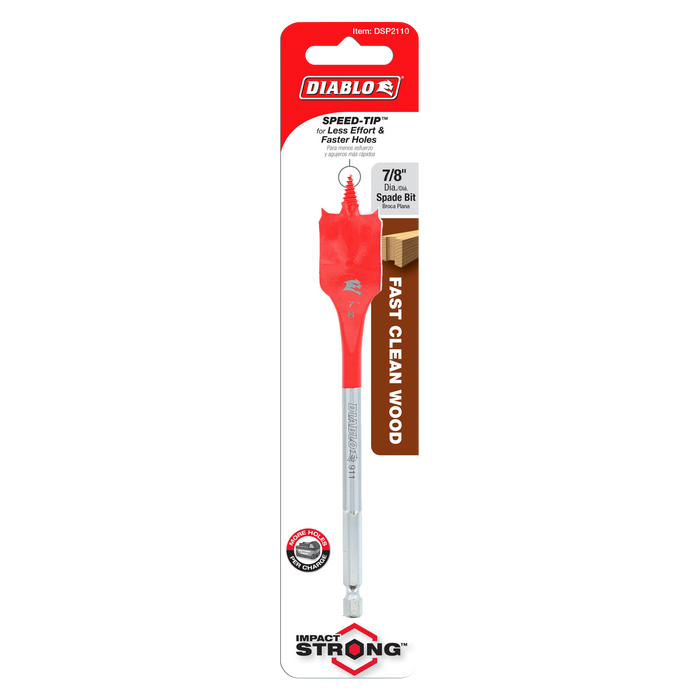 Diablo DSP2110 7/8" x 6" Spade Bit for Wood - Package image