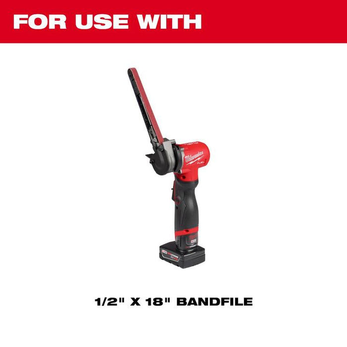 Milwaukee 1/2 Inch x 18 Inch 40/60/80/120 Grit Bandfile Belts 4 Pack Variety