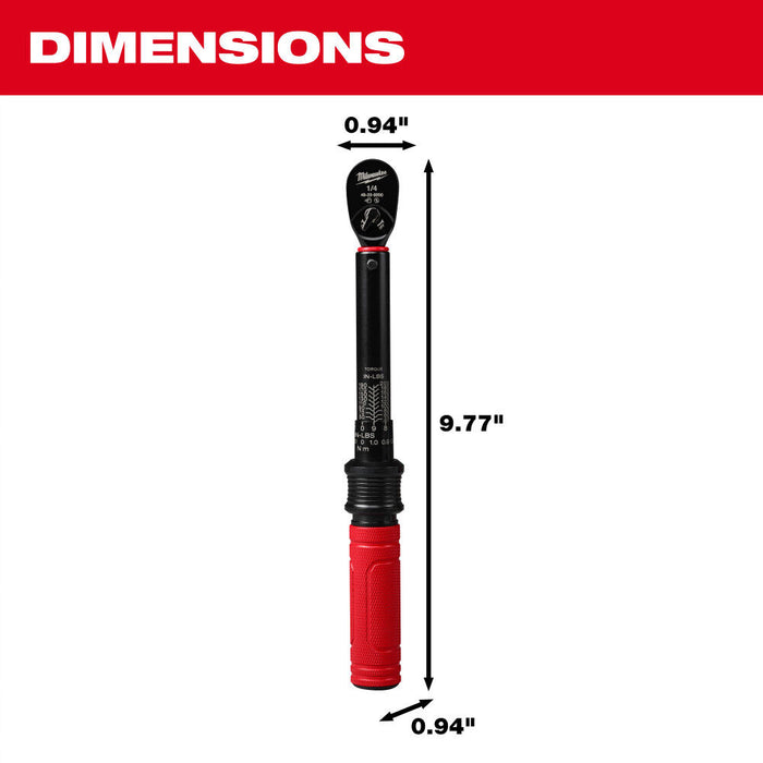 1/4” Drive Click Torque Wrench (40-200 in·lbf), 48-22-9200