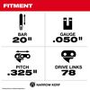 Milwaukee 20 Inch .325 Inch Pitch, .050 Inch Gauge Saw Chain, 49-16-2752
