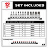 12pc 3/8" Drive Triple Square Bit Socket Set, 48-22-9536
