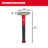 4lb Fiberglass Cross Peen Hammer, 48-22-9315