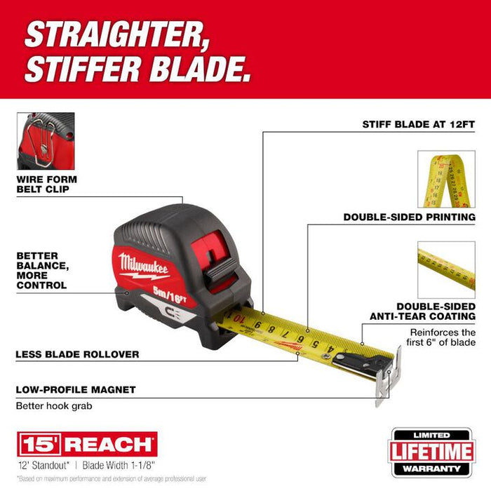 Milwaukee 5m/16 Ft. Magnetic Tape Measure  48-22-1017M