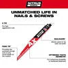 Milwaukee 9 Inch 5 TPI AX with NITRUS Carbide Teeth SAWZALL Blade for Wood with Nails, 48-00-7252