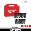 SHOCKWAVE™ SHOCKWAVE 3/8 in. Drive Deep Well 6 Point Impact Socket Set (12-Piece)