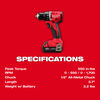 M18 18V Lithium-Ion Brushless Cordless 1/2 in. Compact Drill/Driver with One 2.0 Ah Battery, Charger and Tool Bag