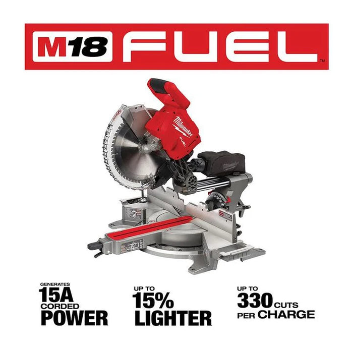 Milwaukee M18 FUEL 12 in. Cordless Brushless Dual-Bevel Sliding Compound Miter Saw Tool Only