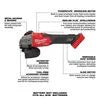M18 FUEL™ 4-1/2" / 5" Variable Speed Braking Grinder, Slide Switch Lock-On, 2889-20
