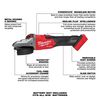 M18 FUEL™ 5" Flathead Braking Grinder, Slide Switch Lock-On, 2887-20