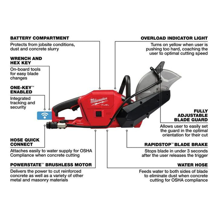 Milwaukee M18 FUEL 9 in. Cordless Brushless Cut-Off Saw Tool Only