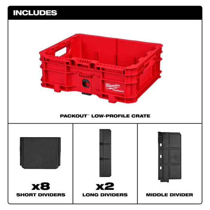 Milwaukee PACKOUT Low-Profile Crate 48-22-8438