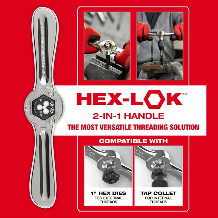 Milwaukee SAE & Metric Tap & Die PACKOUT Set with HEX-LOK 2-in-1 Handle 107 Pieces