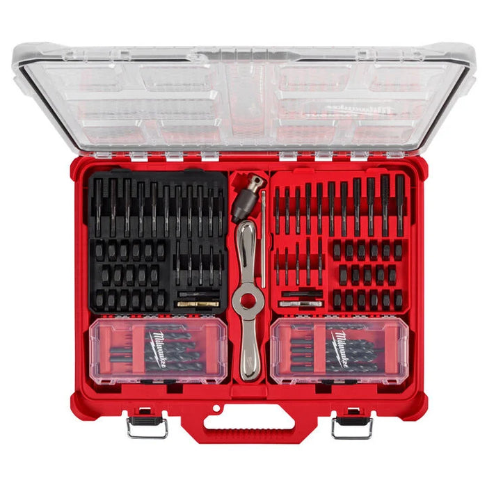 Milwaukee SAE & Metric Tap & Die PACKOUT Set with HEX-LOK 2-in-1 Handle 107 Pieces