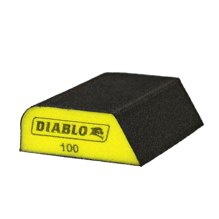 Diablo DFBCOMBFIN01G 4" x 2-3/4" x 1" 100-Grit Dual-Edge Sanding Sponge - Main image