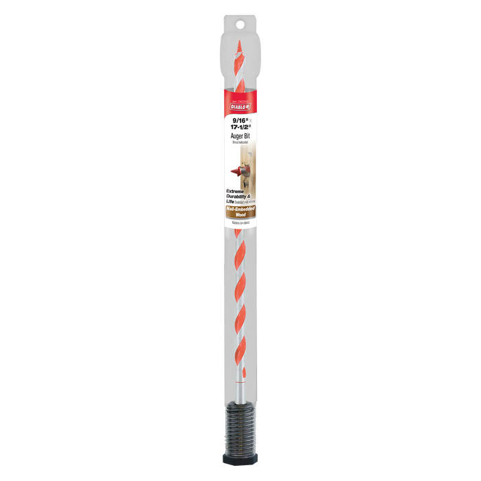 Diablo DAG3040 9/16" x 17-1/2" Auger Bit for Wood & Nail-Embedded Wood - Package image