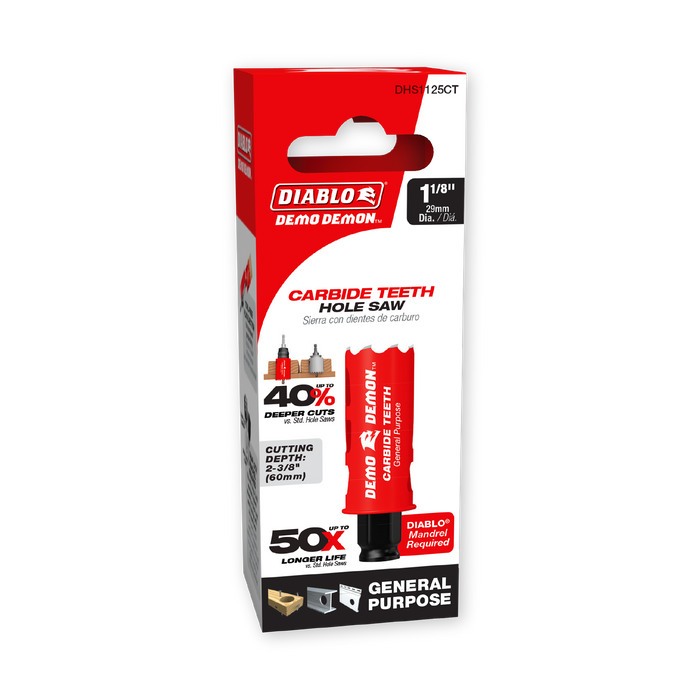 Diablo DHS1125CT 1-1/8" Carbide Teeth Hole Saw for Wood and Metal - Package image