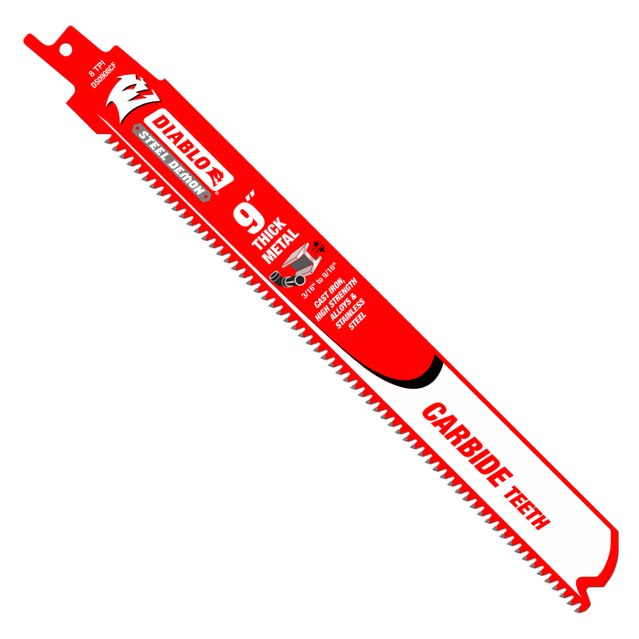 Diablo DS0908CF 9" 8TPI Steel Demon™ Carbide Teeth Reciprocating Saw Blade for Thick Metal - Main image