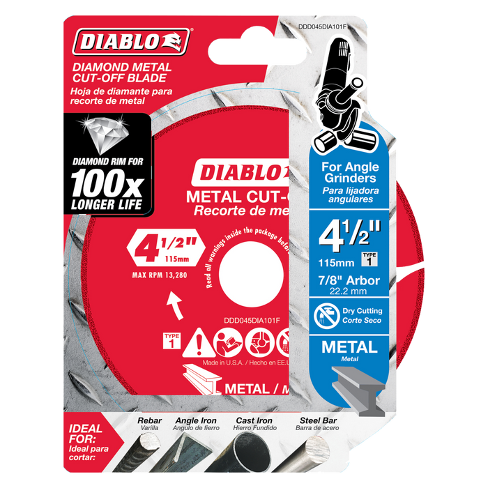 Diablo DDD045DIA101F 4-1/2" Diamond Metal Cut-Off Disc - Package image