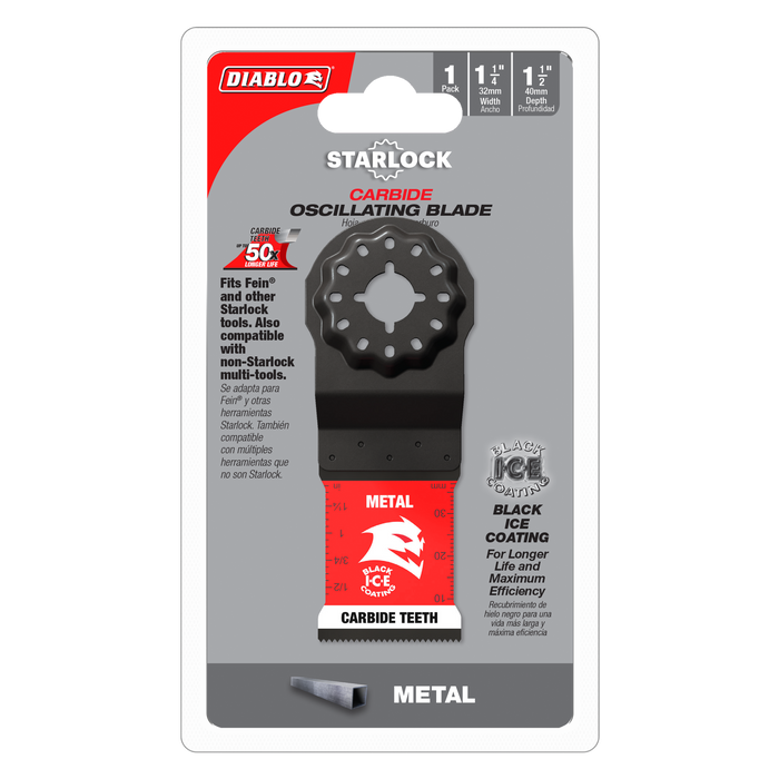 Diablo DOS125CF 1-1/4" AMPED™ Steel Demon™ Starlock Carbide Teeth Oscillating Blade for Metal - Package image
