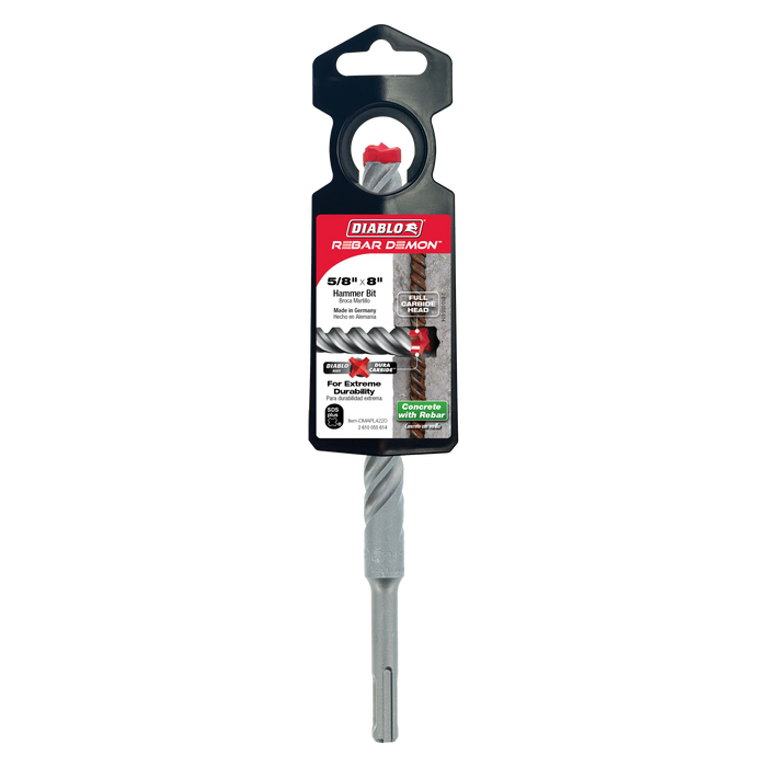 Diablo DMAPL4220 5/8" x 6" x 8" Rebar Demon™ SDS-Plus 4-Cutter Full Carbide Head Hammer Drill Bit - Package image