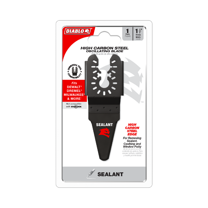 Diablo DOUSEAL 1-1/2" Universal Fit High Carbon Steel Oscillating Blade for Sealant Removal - Package image