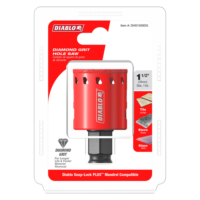 Diablo DHS1500DG 1-1/2" Diamond Grit Hole Saw - Package image