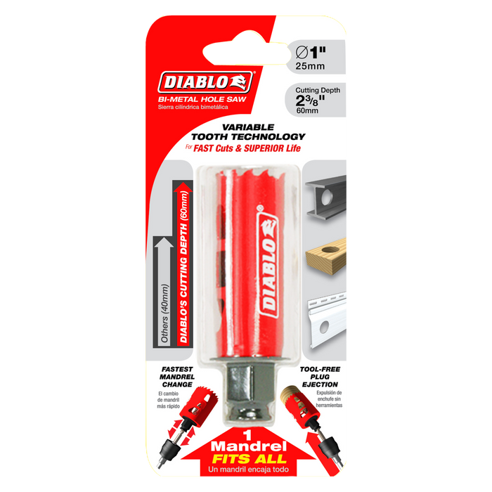 Diablo DHS1000 1" Bi-Metal Hole Saw - Package image