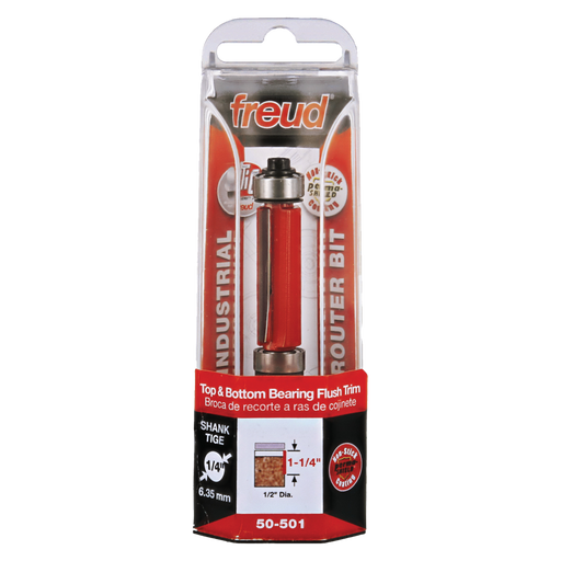 Freud 50-501 1/2" (Dia.) Top & Bottom Bearing Flush Trim Bit - Package image