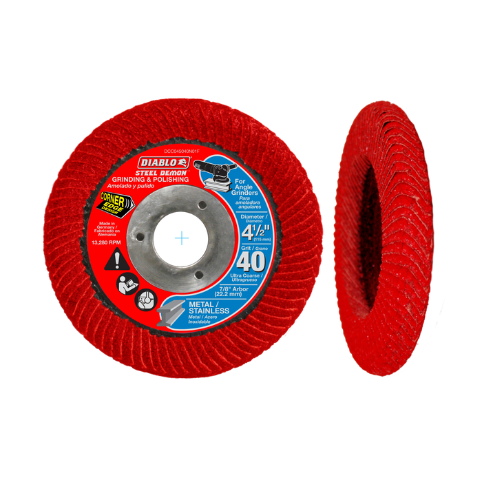 Diablo DCC045040N01F 4-1/2" 40-Grit Steel Demon™ Corner-Edge™ Flap Disc for Metal - Main image