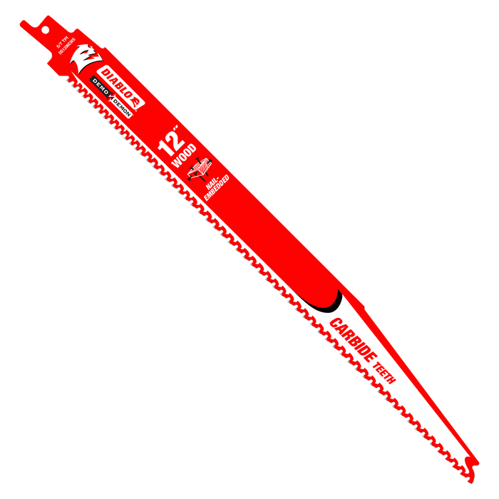 Diablo DS1206CWS3 12" 5/7TPI Demo Demon™ Carbide Teeth Reciprocating Saw Blades for Nail-Embedded Wood (3-pk) - Main image