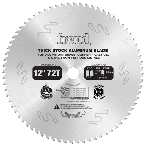 Freud LU89M012 12" Thick Stock Aluminum Metal Blade - Main image