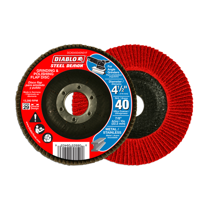 Diablo DCX045040N01F 4-1/2" Steel Demon™ Flap Disc 40 Grit - Type 29 - Main image