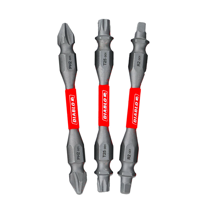 Diablo DDEV25-S3 3-Piece 2-1/2" Double-Ended Phillips, Square and Torx Drive Bit Set - Main image